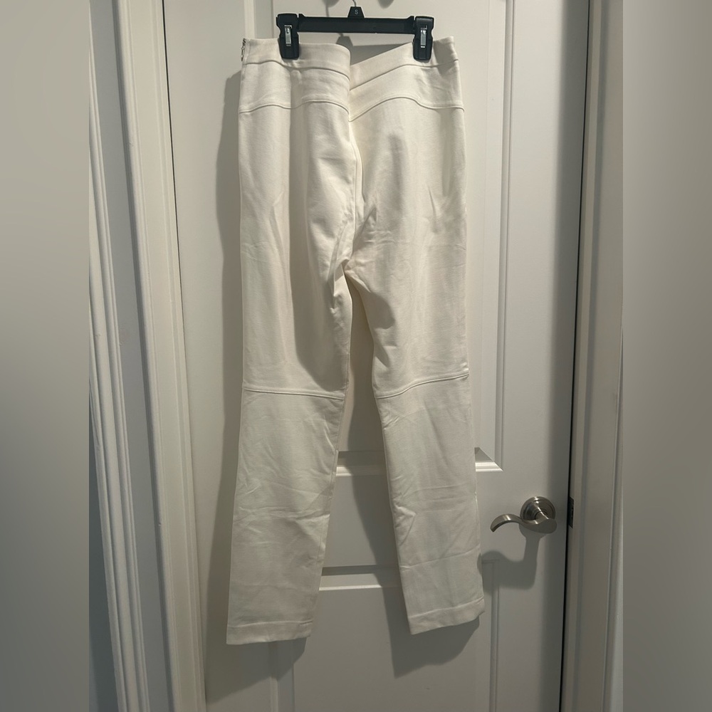 Off White Straight-Leg Pants by Los Angeles Designer, Ryan Roberts Size 12 - Picture 4 of 6